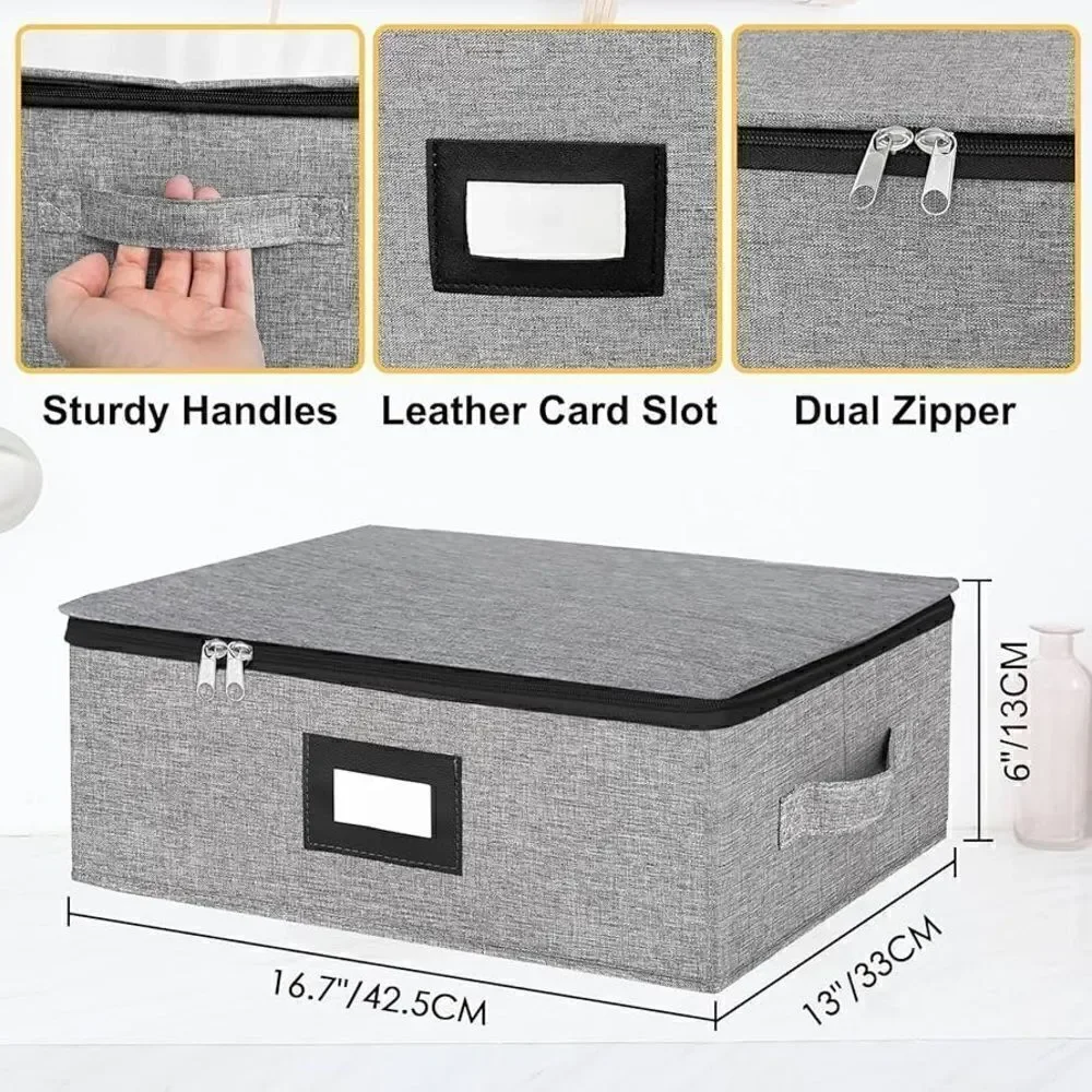 Storage Bag Heather Gray w/Double Zippers and Six Compartments (Like New)